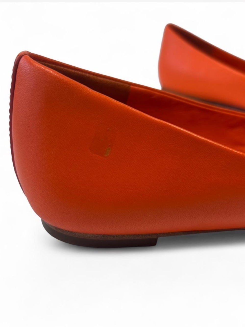 Tory Burch Hugo Pointy-Toe Ballet Flats in the vibrant orange, "Tiger Lily" 10.5 - Picture 7 of 11